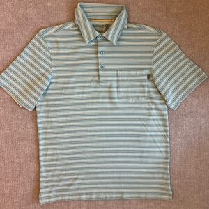 Marsh Men's Sz M Striped Polo Shirt - Blue